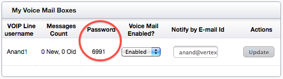 Voice Mail Password