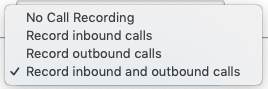 call recording options down down