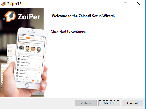 ZoiPer Setup Wizard