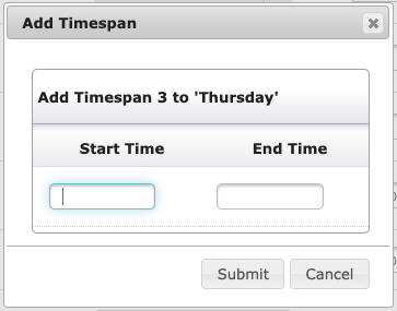 Add Time Span Screen