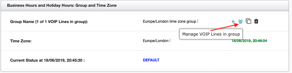 Manage VOIP Lines in work hours group