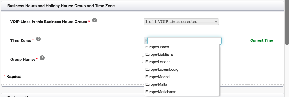 Select A Time Zone
