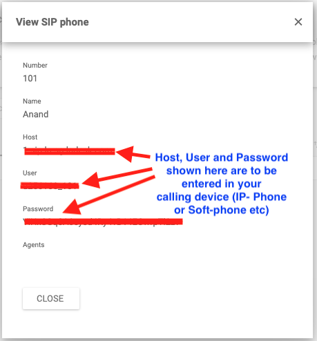 View SIP Phone Credentials