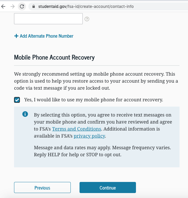 USA Mobile Phone Number for FAPSA Account Recovery