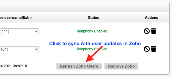 Sync Updates to users in Zoho