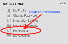 Preferences Menu