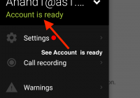 Account is ready in 3 bars menu